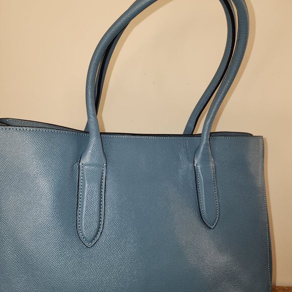 Coach Large Blue Bailey Carryall Shoulder Tote Bag EUC - Picture 13 of 16